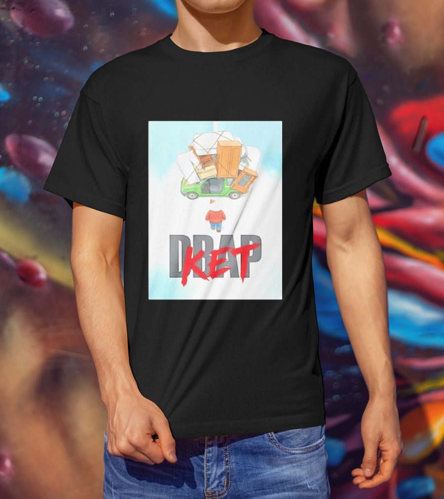 Drap Ket Cat Moving Day Car Furniture Chaos T-Shirt