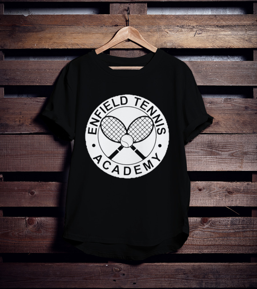 Enfield Tennis Academy Sports Club Circle Badge With Crossed Racquets T-Shirt