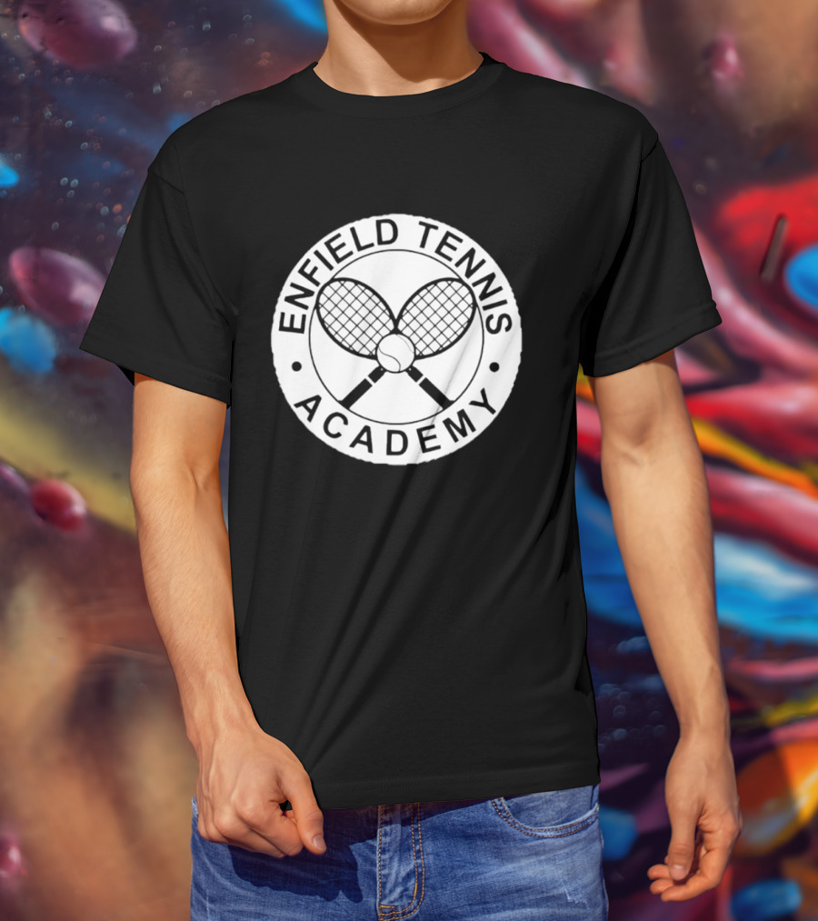 Enfield Tennis Academy Sports Club Circle Badge With Crossed Racquets T-Shirt