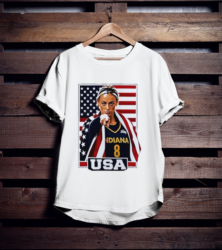 Lexie Hull Indiana Fever 8 USA WNBA Basketball Flag T-Shirt