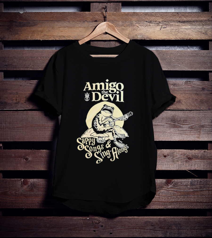 Amigo The Devil Sappy Songs And Sing Alongs Frog Playing Banjo T-Shirt