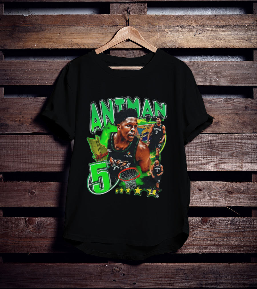 ANITMAN 5 Anthony Edwards Minnesota Timberwolves Welcome To Minnesota T-Shirt