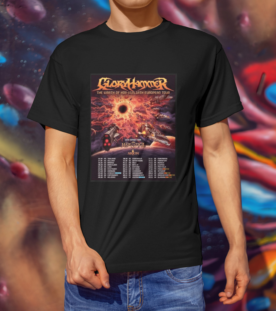 Gloryhammer The Wrath Of Kor Virliath European Tour Dates With Support From Majestica Arion T-Shirt