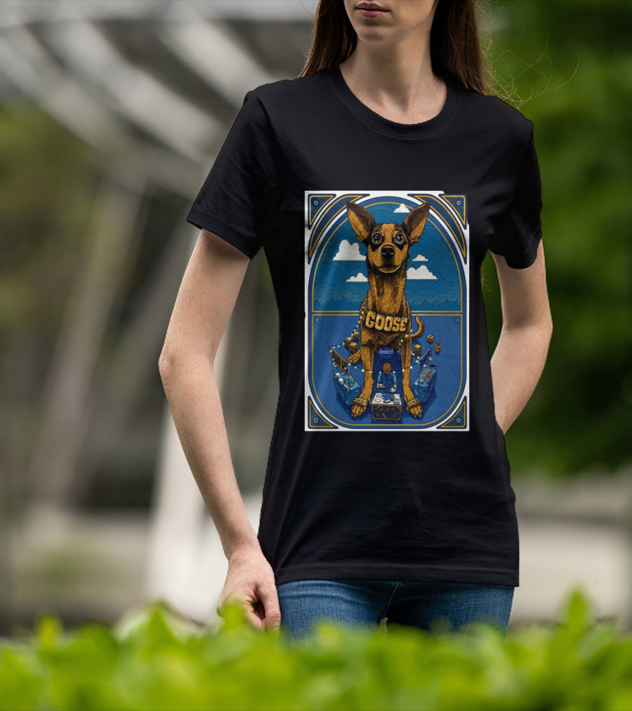 Goose Los Angeles Greek Theatre August 14 2026 Event With Dog And Clouds T-Shirt