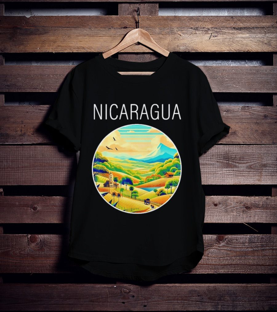 Nicaragua Scenic Landscape Central America Vibrant Mountain View T-Shirt