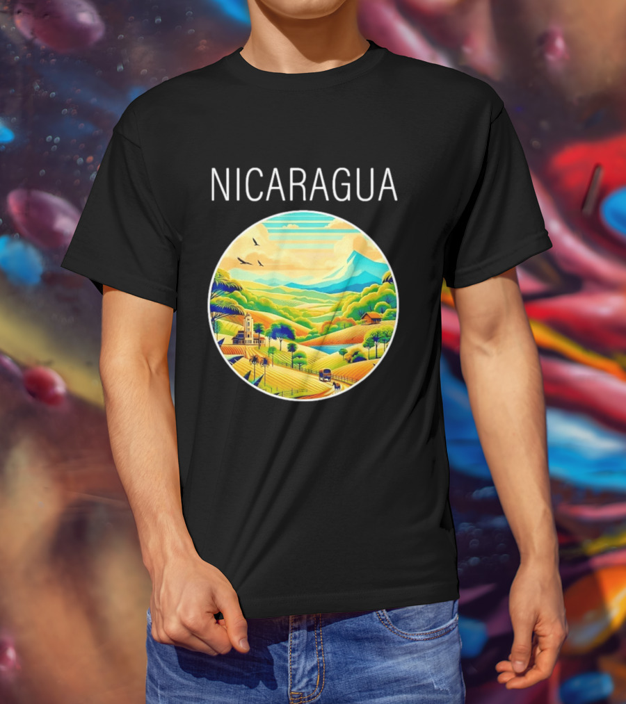 Nicaragua Scenic Landscape Central America Vibrant Mountain View T-Shirt