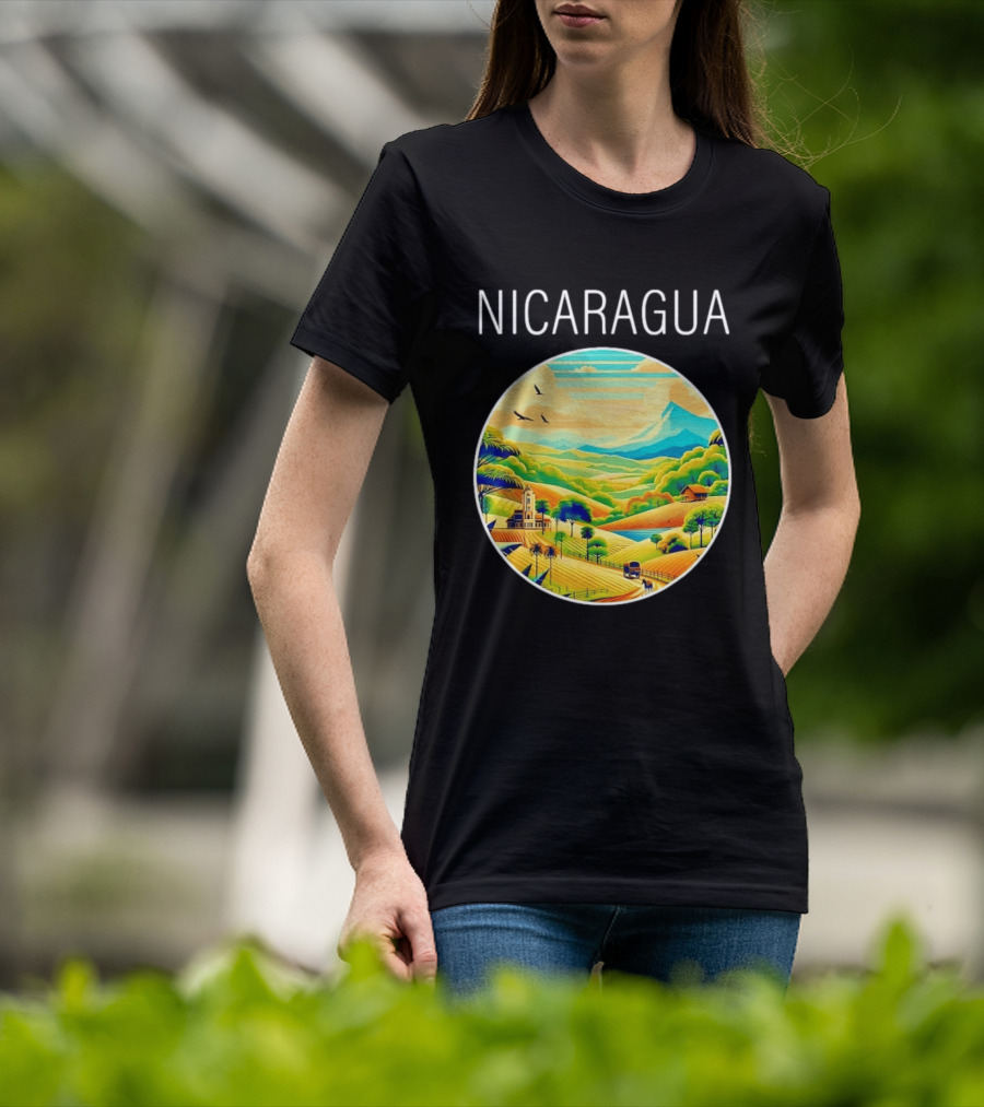Nicaragua Scenic Landscape Central America Vibrant Mountain View T-Shirt
