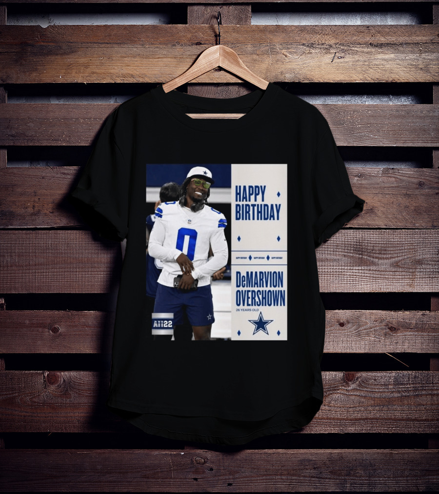 Happy Birthday DeMarvion Overshown 26 Years Old Dallas Cowboys Linebacker Celebration T-Shirt