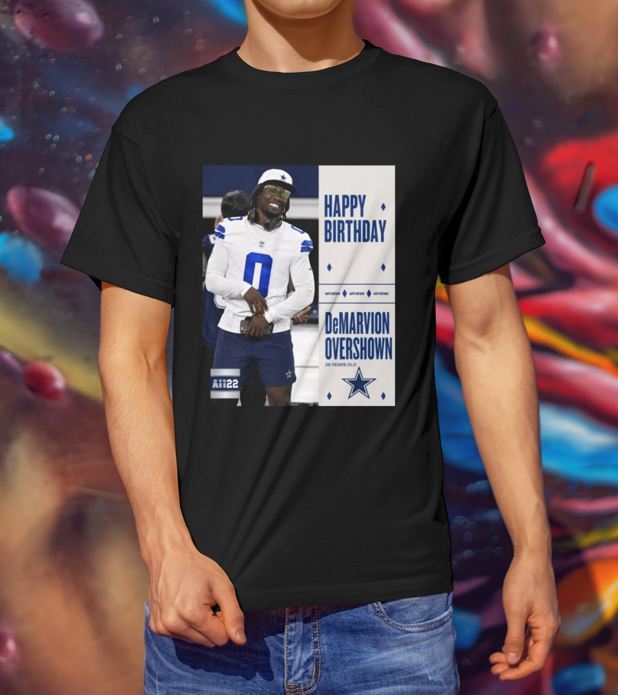 Happy Birthday DeMarvion Overshown 26 Years Old Dallas Cowboys Linebacker Celebration T-Shirt