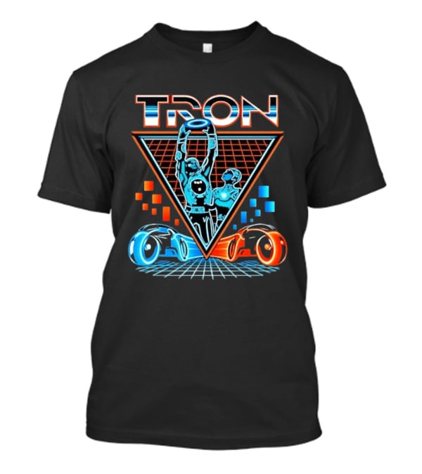 Tron Light Cycle Grid Sci Fi 80s Movie Characters And Iconic Vehicles T-Shirt