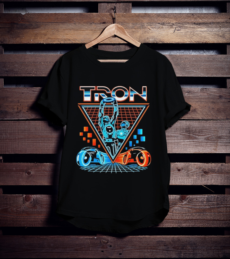 Tron Light Cycle Grid Sci Fi 80s Movie Characters And Iconic Vehicles T-Shirt