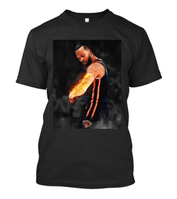 Happy International Lefthanders Day Jalen Brunson Knicks Player Flaming Arm T-Shirt