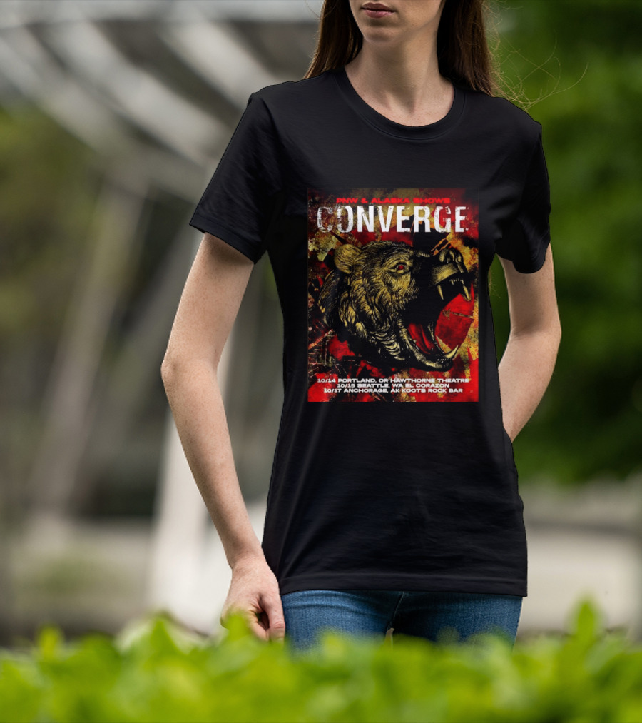 PNW Alaska Shows Converge Bear October Portland Seattle Anchorage Tour Dates T-Shirt