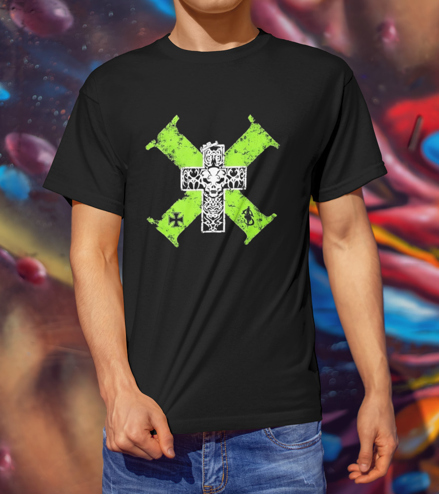 D Generation X Distressed Skull Cross DX WWE Wrestling T-Shirt