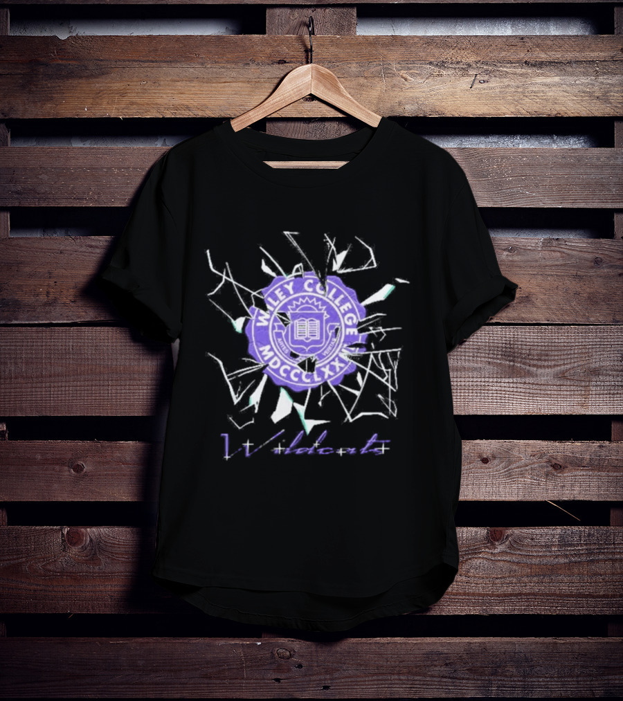 Wiley College Wildcats Seal Shattered Glass MDCCCXLII T-Shirt