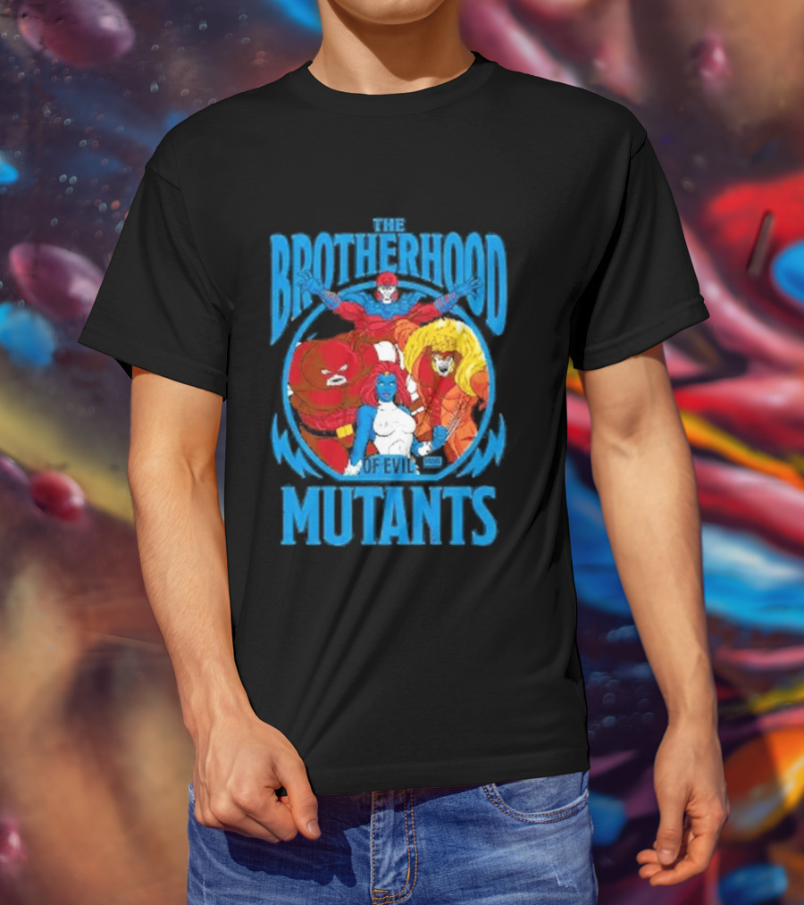 X Men Brotherhood Of Evil Mutants Cropped Mystique Sabretooth Blob T-Shirt
