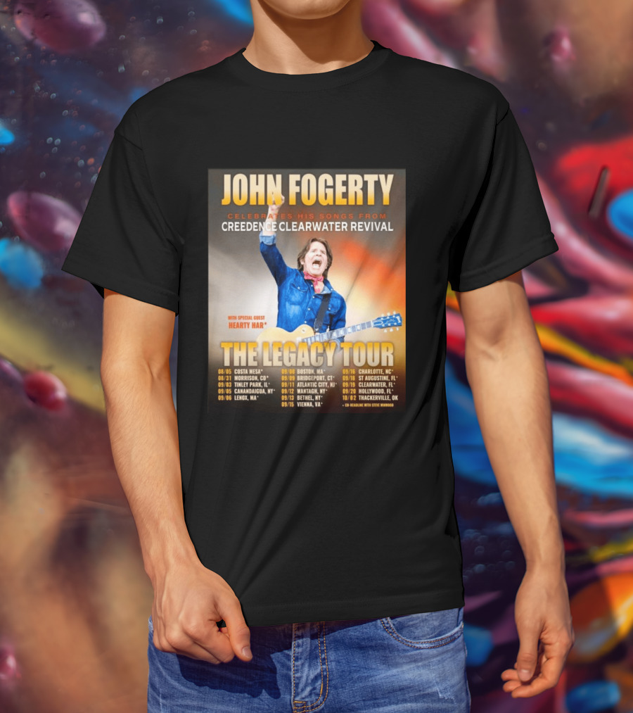 John Fogerty Celebrates His Songs From Creedence Clearwater Revival The Legacy Tour With Hearty Har Dates And Locations T-Shirt