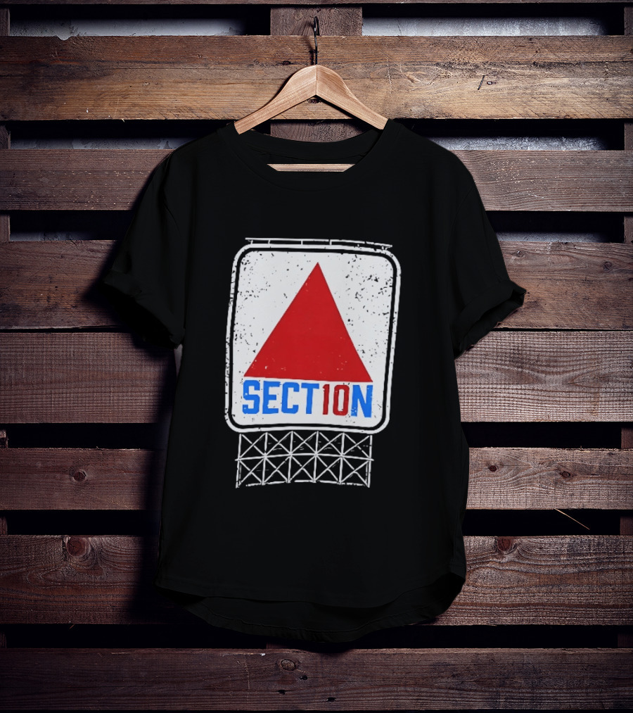 Section 10 Boston Red Sox Fenway Park Baseball Triangular Sign T-Shirt