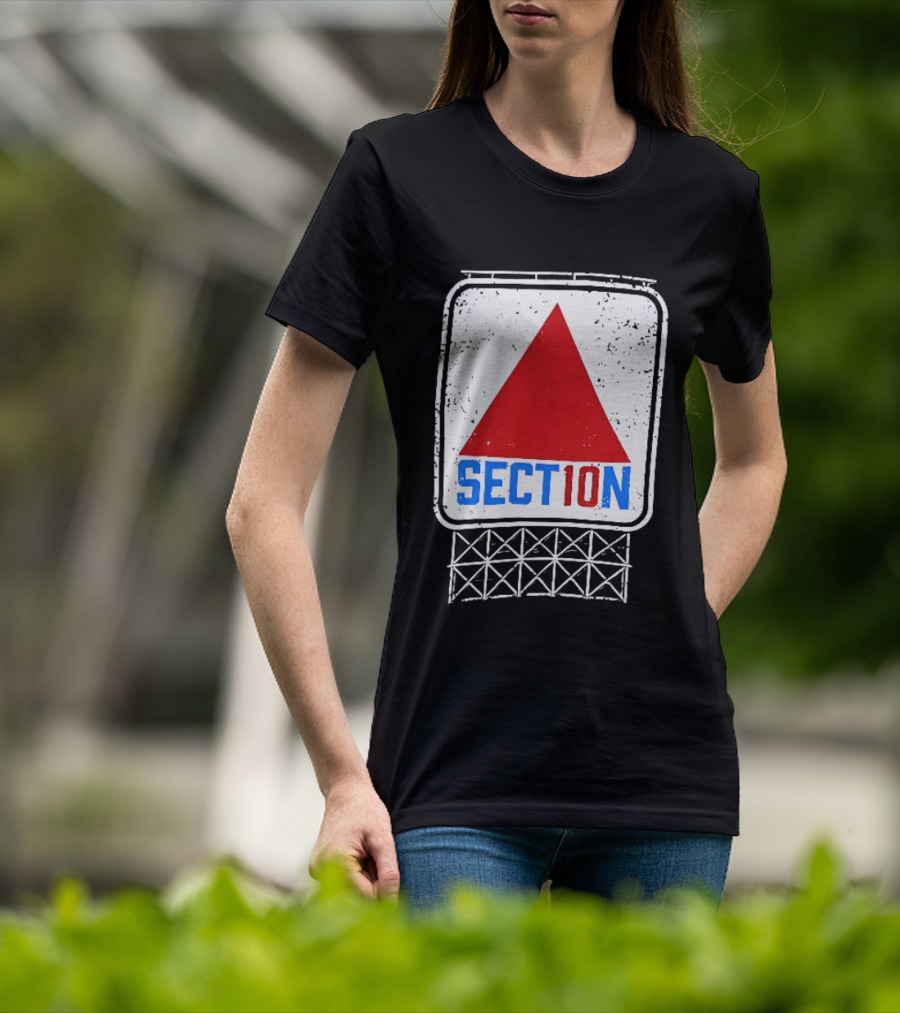 Section 10 Boston Red Sox Fenway Park Baseball Triangular Sign T-Shirt