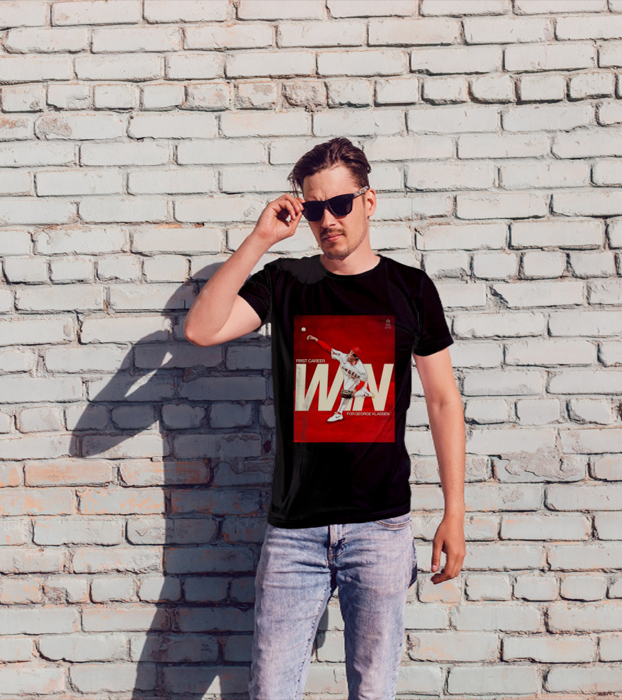 Los Angeles Angels First Career Win For George Klassen Baseball T-Shirt