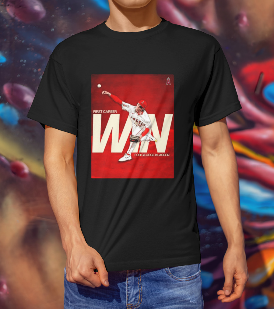 Los Angeles Angels First Career Win For George Klassen Baseball T-Shirt