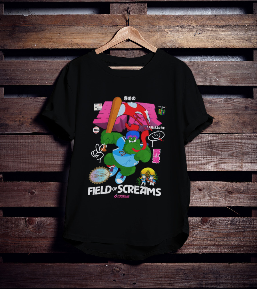 Field Of Screams Baseball 2026 Nintenlou Seal Lounami 17 T-Shirt
