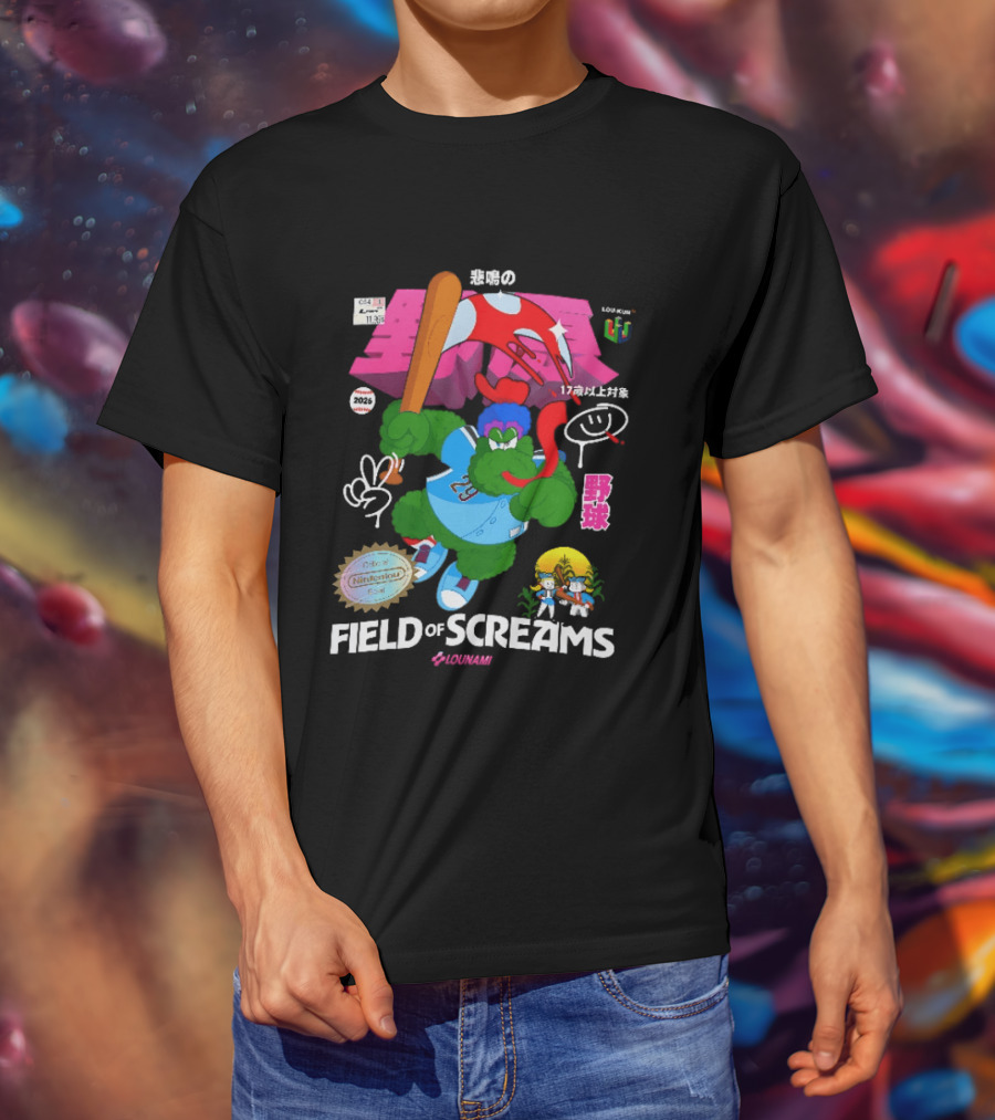 Field Of Screams Baseball 2026 Nintenlou Seal Lounami 17 T-Shirt