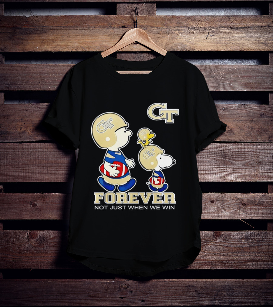 Snoopy Woodstock Charlie Brown Georgia Tech Yellow Jackets Forever Not Just When We Win T-Shirt
