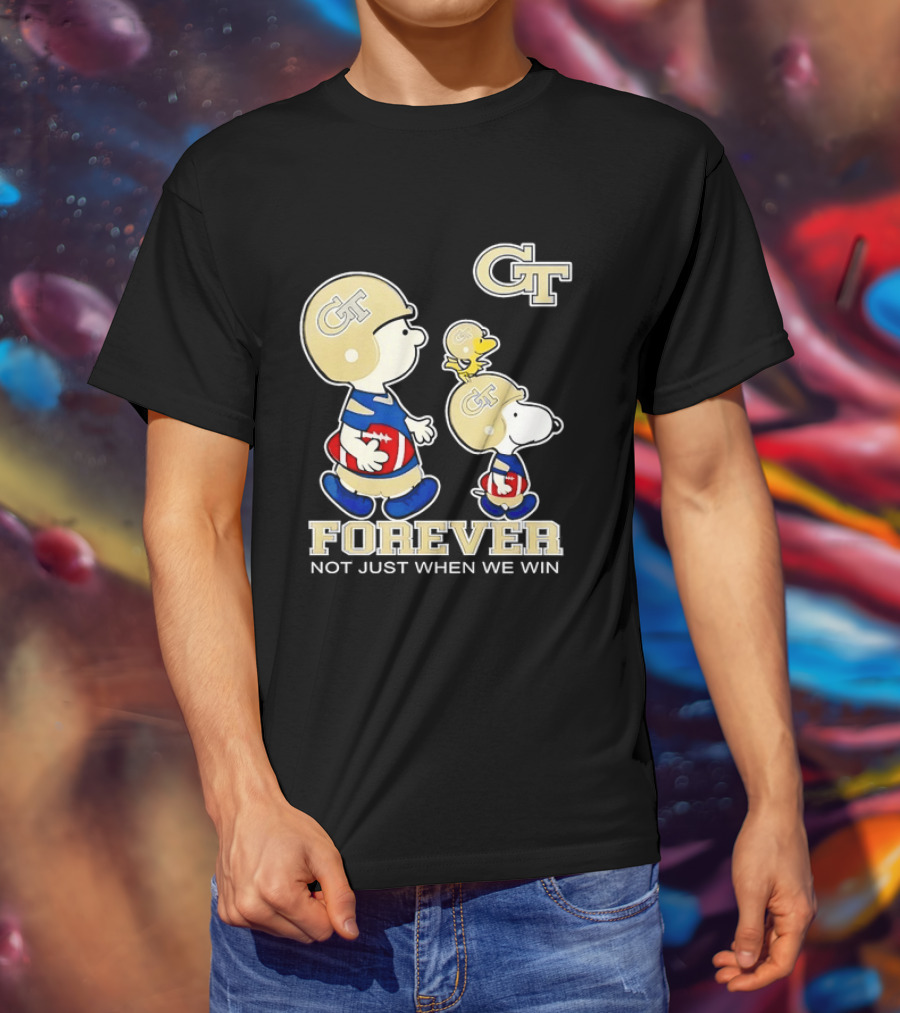 Snoopy Woodstock Charlie Brown Georgia Tech Yellow Jackets Forever Not Just When We Win T-Shirt
