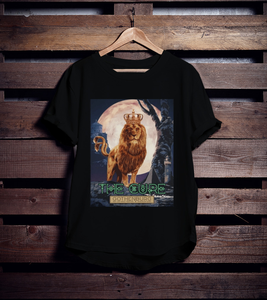 The Cure Gothenburg Way Out West Festival August 14 2026 Limited Edition Lion Crown Full Moon T-Shirt