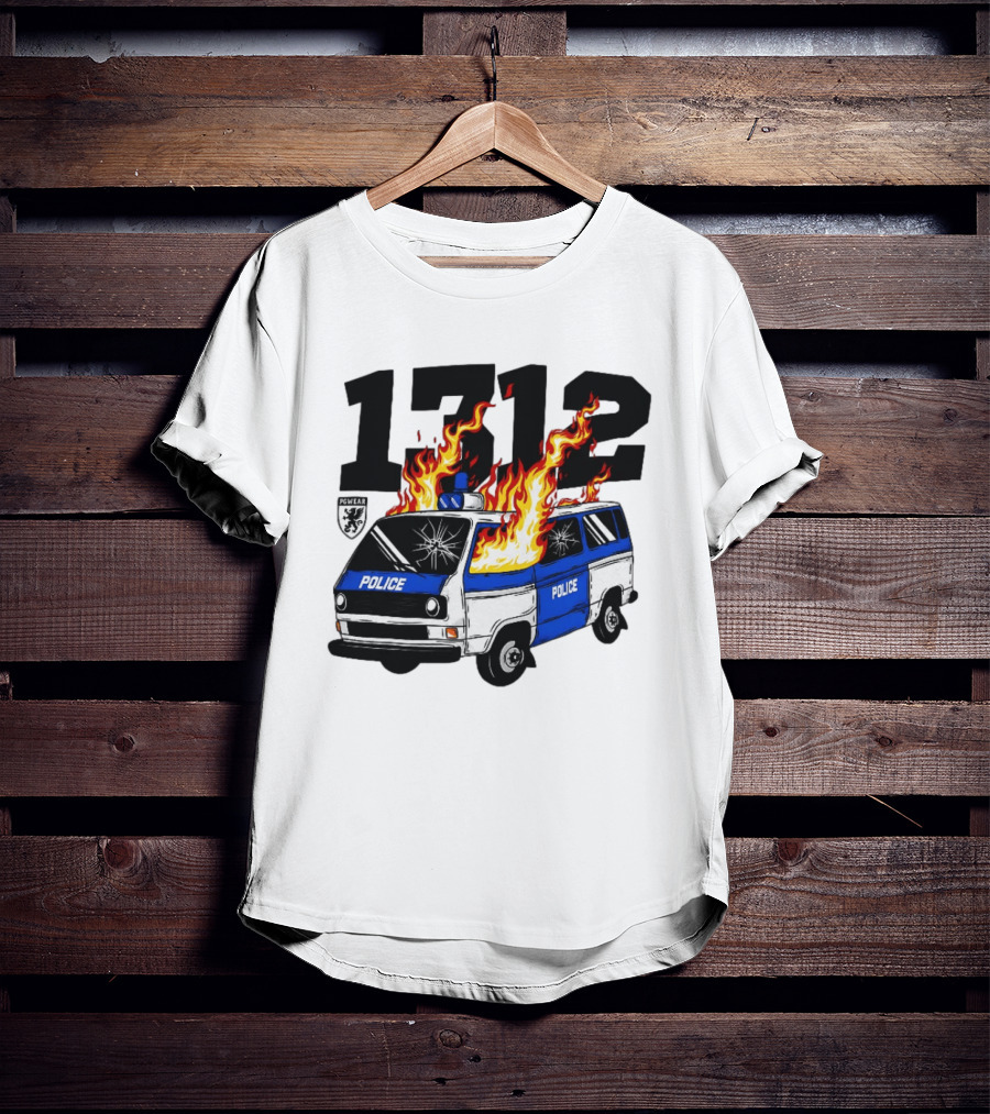 1312 Burning Police Van PGwear Anti Police T-Shirt