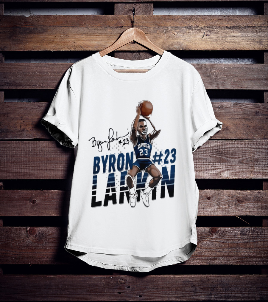 Byron Larkin #23 Xavier Basketball Hall Of Heroes T-Shirt