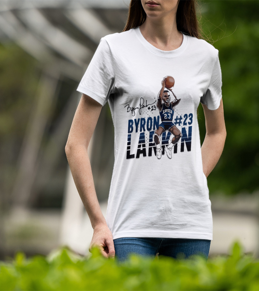 Byron Larkin #23 Xavier Basketball Hall Of Heroes T-Shirt