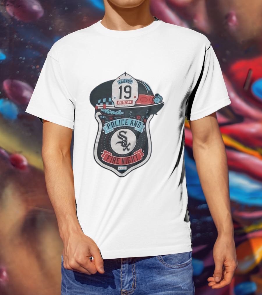 Chicago White Sox Police And Fire Night 19 Badge Hat Sox T-Shirt