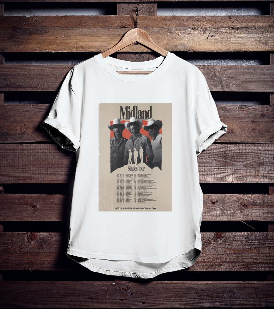 Midland Stages Tour 2026 Concert Dates And Locations T-Shirt