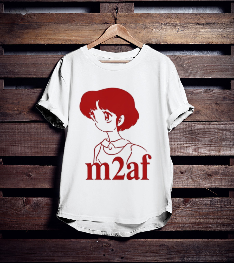 Nick M2af Ranma Anime Profile Red Sketch T-Shirt