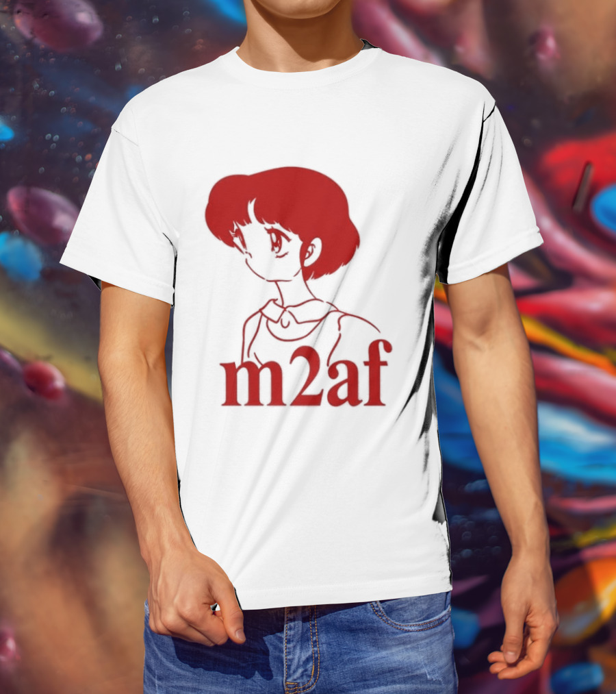 Nick M2af Ranma Anime Profile Red Sketch T-Shirt