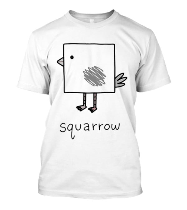 Squarrow Square Bird Doodle Animal Sketch T-Shirt