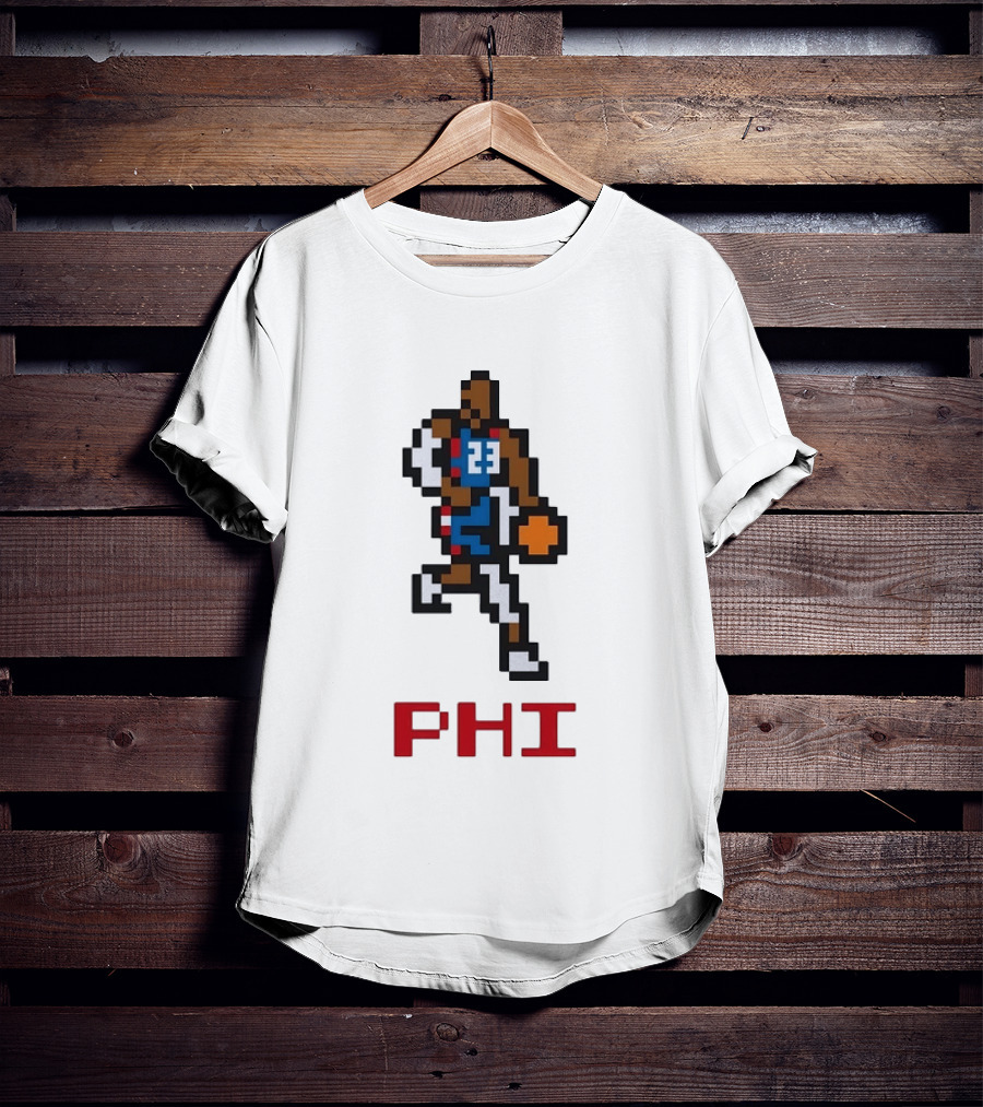 LeBron James Philadelphia 76ers Pixel PHL Sports 23 Jersey T-Shirt