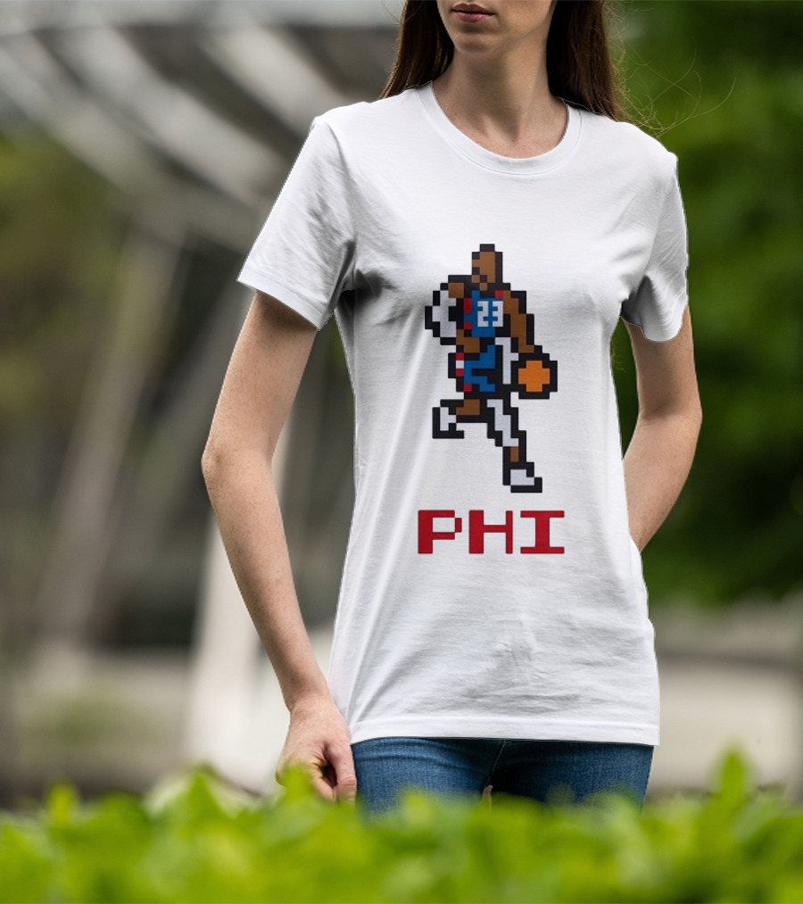 LeBron James Philadelphia 76ers Pixel PHL Sports 23 Jersey T-Shirt