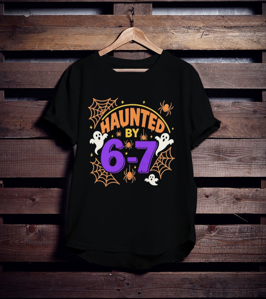 Haunted By 6 7 Ghosts Spiders And Webs Halloween T-Shirt