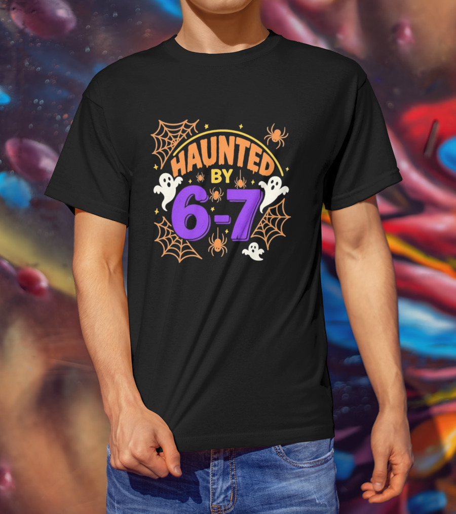 Haunted By 6 7 Ghosts Spiders And Webs Halloween T-Shirt