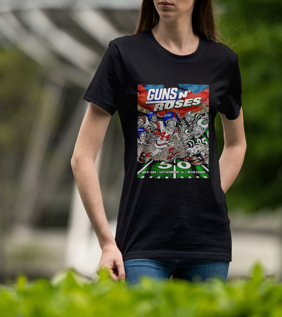 Guns N' Roses MetLife Stadium 2026 East Rutherford NJ Football Concert Tour August 12 T-Shirt