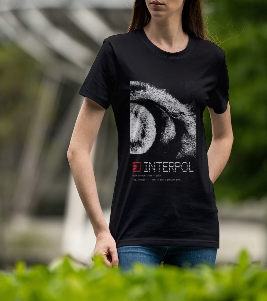 Interpol Santa Barbara Bowl Event August 14 7PM With Julje T-Shirt
