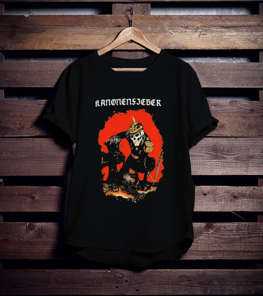 Kanonenfieber Skeleton Soldier Black Metal Warrior Artillery T-Shirt