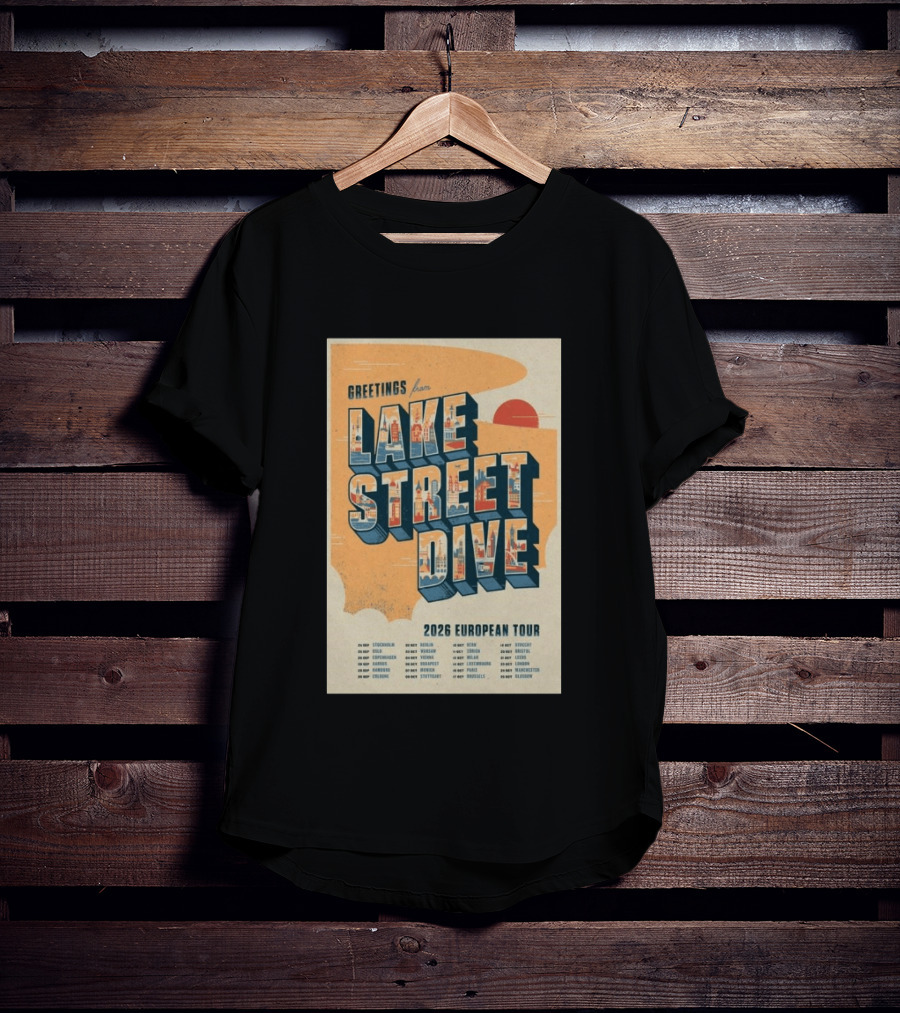 Greetings From Lake Street Dive 2026 European Tour Paris October 16 Le Bataclan T-Shirt