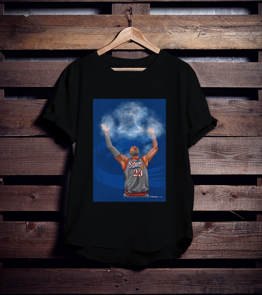 LeBron James Philadelphia 76ers 23 Liberty Bell Jersey T-Shirt