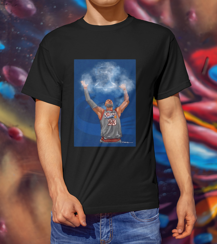 LeBron James Philadelphia 76ers 23 Liberty Bell Jersey T-Shirt