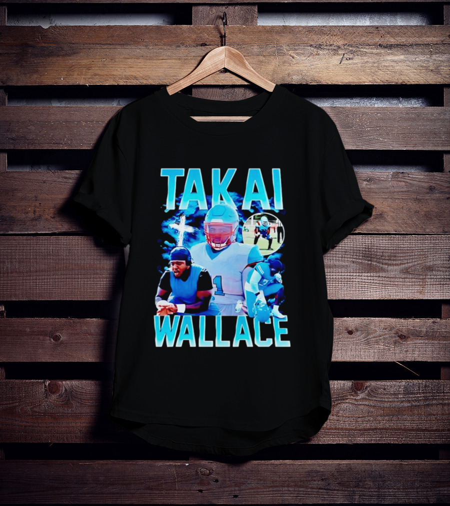 Takai Wallace Football Athlete Sports Action Collage T-Shirt