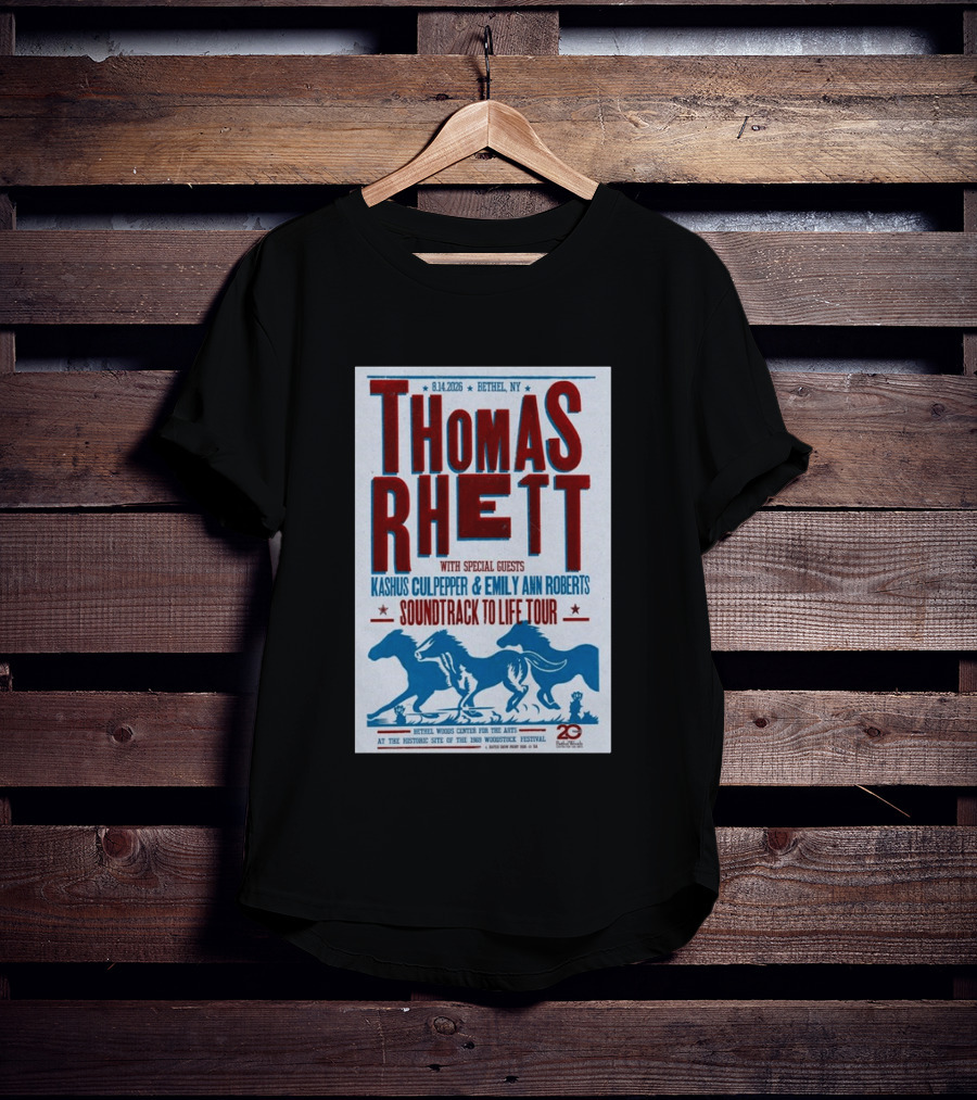 Thomas Rhett Bethel NY 2026 Soundtrack To Life Tour Kashus Culpepper Emily Ann Roberts T-Shirt